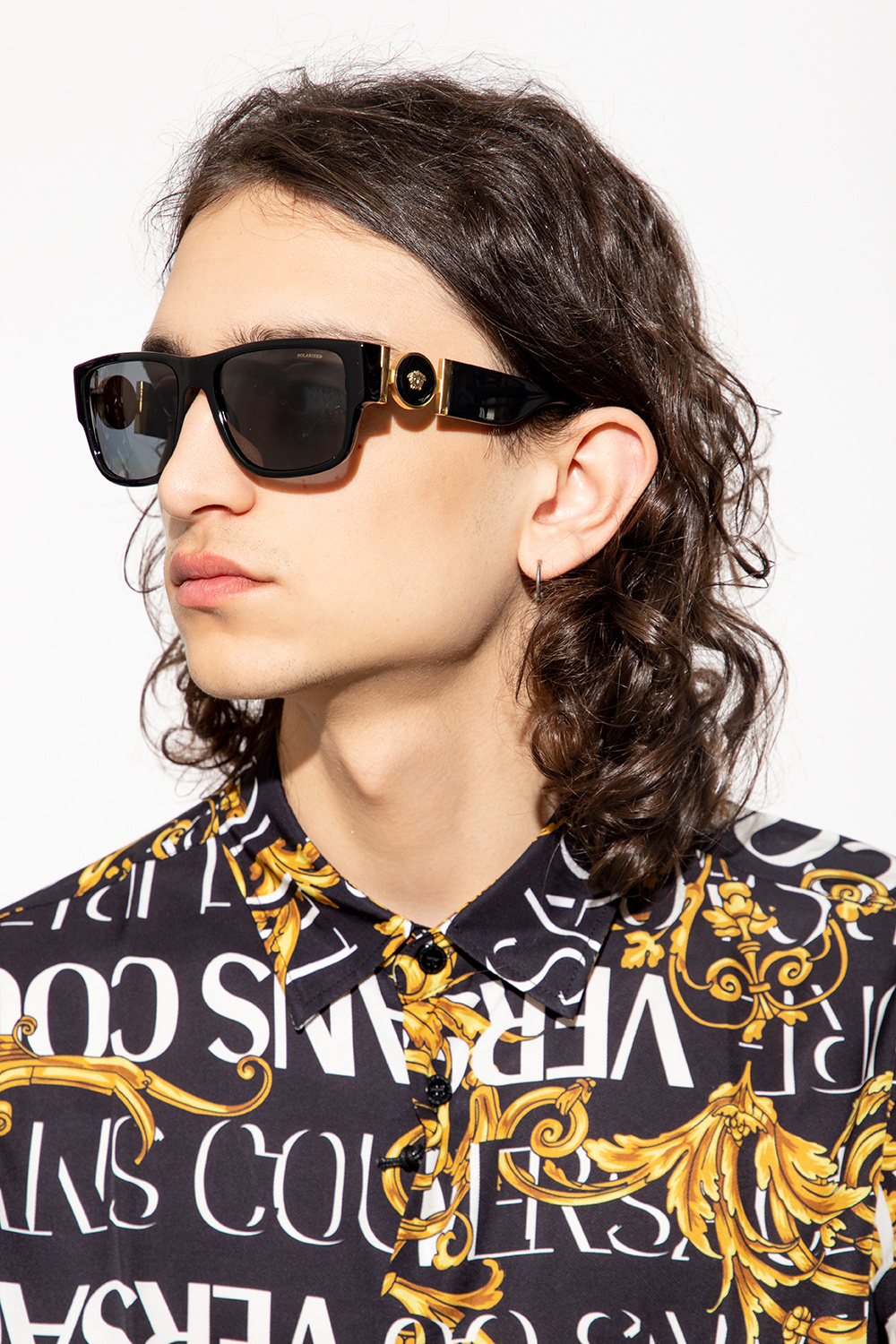 squared medusa medallion sunglasses